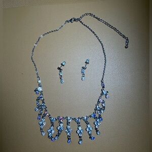Crystal Dangle Necklace & Earring Set